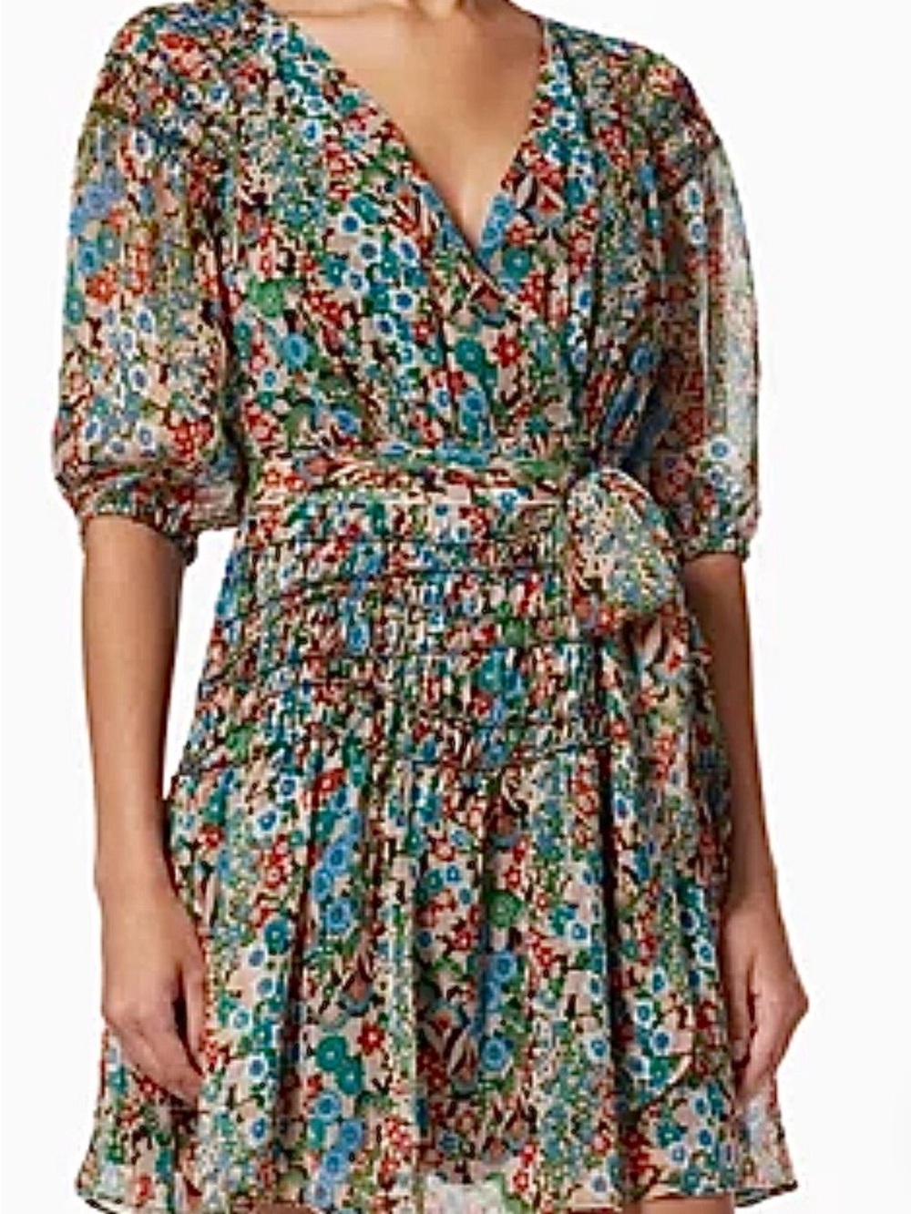 Ted Baker London Floral chiffon Wrap Dress SZ 2